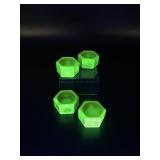 Vintage Uranium Slag Glass Salt Cellars