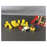 Vintage Marx Plastic Dollhouse Furniture &