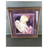 Framed Art Print Nancy Noel Angel W Flowers