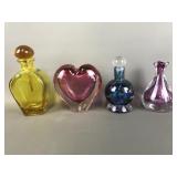 Vtg Signed Artisan Blown Glass Perfume Bottle &