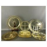 Vintage Yellow Depression Glass Relish Dish & More