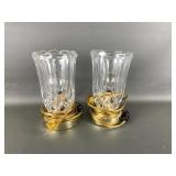 Vtg Hollywood Regency Style Pressed Glass Lamps