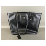 Coach City Tote In Black Leather