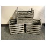 Antique Rustic Wooden Fruit Crates *note