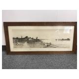 Antique Panaoramic Seascape Lithograph