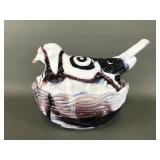 Vintage Heisey Slag Glass Bird On Nest