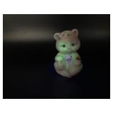 Fenton Art Glowing Glass 'blue Burmese' Sitting