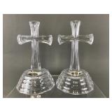 Vtg Lead Crystal Deplob Crosses