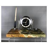 1930's The Lux Clock Art Deco Marble Mantle Clock