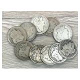 Lot Of (10) Morgan Dollars 90% Silver Cull Coins