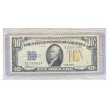 1934 A Yellow Seal $10 Dollar Silver Certificate