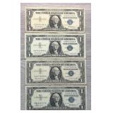 Lot Of (4) 1957 Silver Certificate $1 Dollar Bills