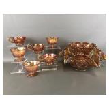 Vtg Imperial Iridescent Marigold Carnival Glass