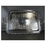 Vtg Wilcox Plateed Ornate Butler Serving Tray