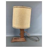 Vtg Handcrafted Wood Well Water Pump Switch Lamp