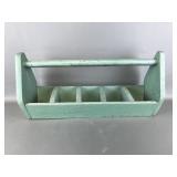 Sage Green Painted Wooden Carpenter's Tool Tote