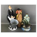 Whimsical Novelty Butler Wine Holder, Jim Beam