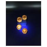 Vtg Manganese Glow Glass Salt Cellars