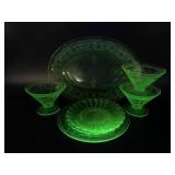 Vtg Glowing Vaseline Glass - Uranium