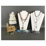 Porcelain Angel, Church Jewelry Container & More