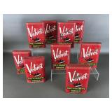 Vtg Empty Velvet Pipe And Cigarette Tobacco Tins