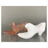 Vtg Victorian Shoe Art Glass Figurines