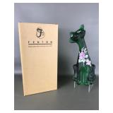 Fenton Art Glass Emerald Alley Cat W/ Box