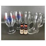 Vtg Frankenmuth, Boot Glasses & Budweiser Salt &