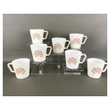 Vintage Pyrex Milk Glass Mugs Set Of 7