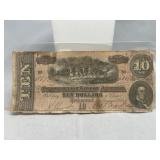 1864 Confederate $10 Bill