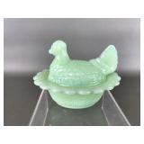 Jadeite Mosser Mini Hen On Nest