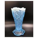 Vtg Manganese Glow Whirling Star Glass Vase