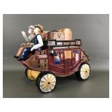 Vtg Porcelain Wells Fargo Stagecoach Cookie Jar