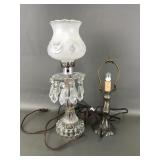 Vintage Crystal Boudoir Lamp & Mini Repro