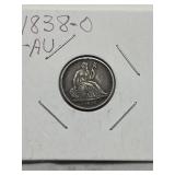 1838o Seated Liberty 90% Silver Dime