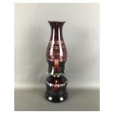 Vintage Bohemian Cut Glass Oil Lamp