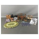 Vintage Wood & Plastic Dollhouse Furniture