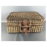 Vintage Wicker Picnic Basket With Accessories
