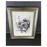 Ornate Framedd Pat Richter Floral Basket Art Print