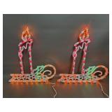 2 Indoor Outdoor Light Up Christmas Light Candle