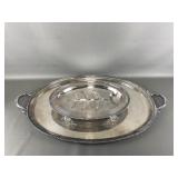 Vtg Silver-plated Wilcox Co. Meat Carving Platter&