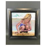 Framed Carol Heslop Beach Portrait