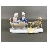 Vtg Paul Sebastian 'sleigh Ride' Porcelain Figure