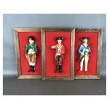 Vtg Framed 3d Chalkware Soldier Wall Paques