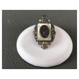 Vtg Sterling Silver Mother Of Pearl Mary Pendant
