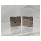 Vintage Geometric Sterling Silver Cufflinks