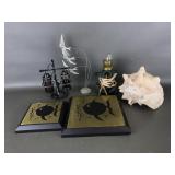 Vtg Iron And Glass Hanging Salt & Pepper Shakers &