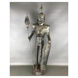 Vtg Mexican Folk Art Punched Tin Knight Sculpture