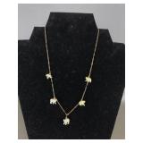Vintage Hand Carved Bone Elephant Necklace