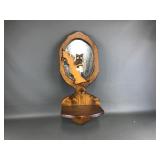 1970s Carved Wood Wall Shelf With Owl